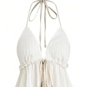 SHEIN Curve White Textured Top